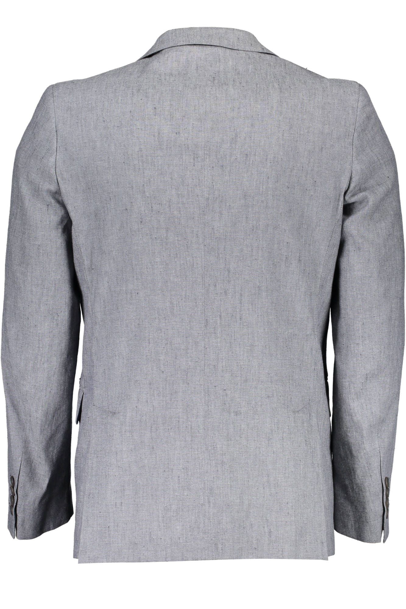Elegant Gray Linen-Cotton Blend Jacket