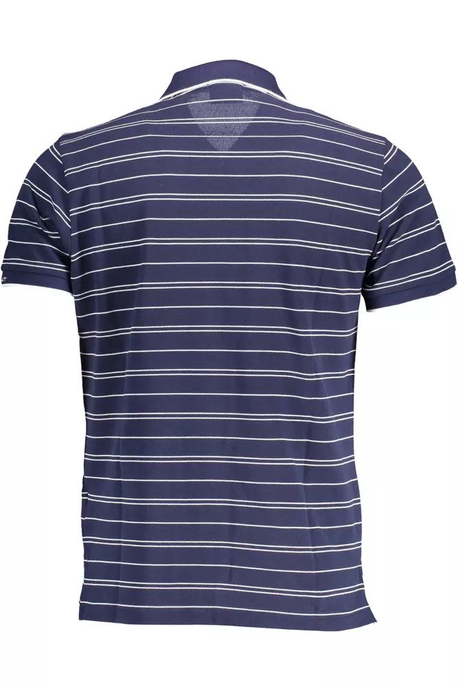 Chic Blue Short-Sleeved Polo for the Modern Man