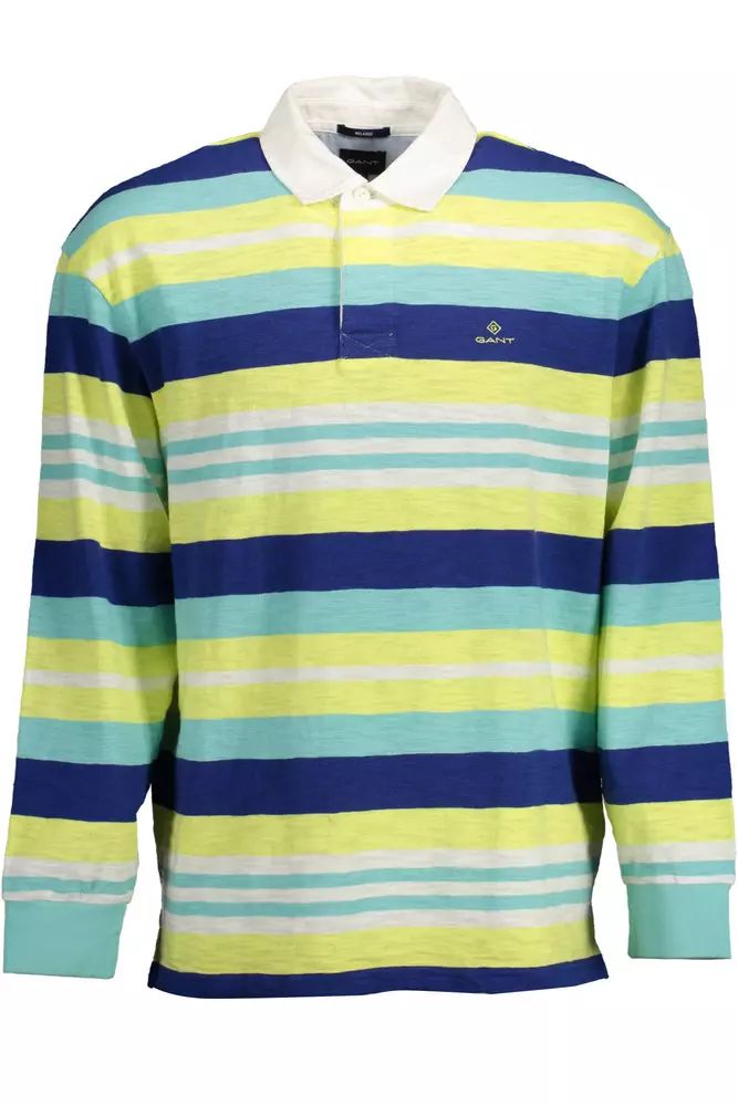Elegant Long-Sleeved Yellow Polo with Contrasting Details