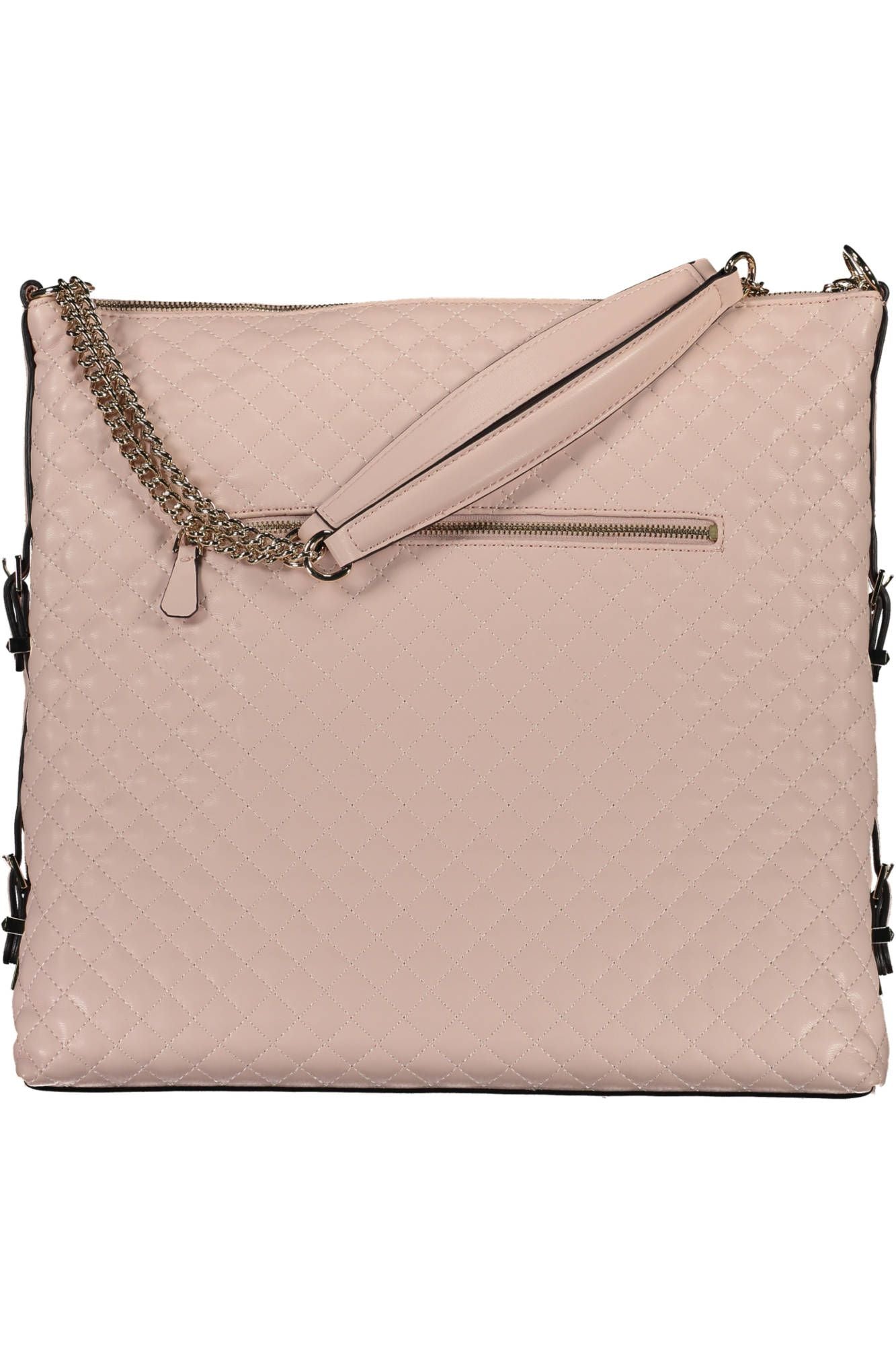 Chic Pink Polyurethane Chain-Handle Shoulder Bag