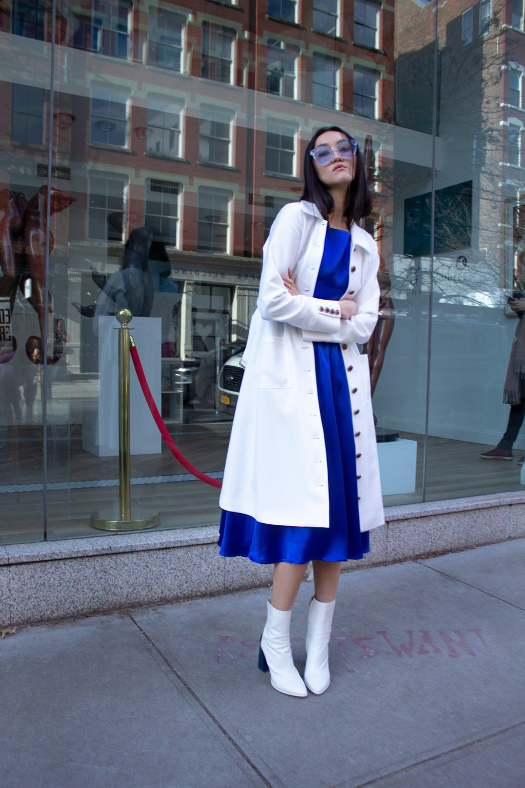 Buy Monique White Coat – Women’s Elegant Long Coat by Le Réussi®