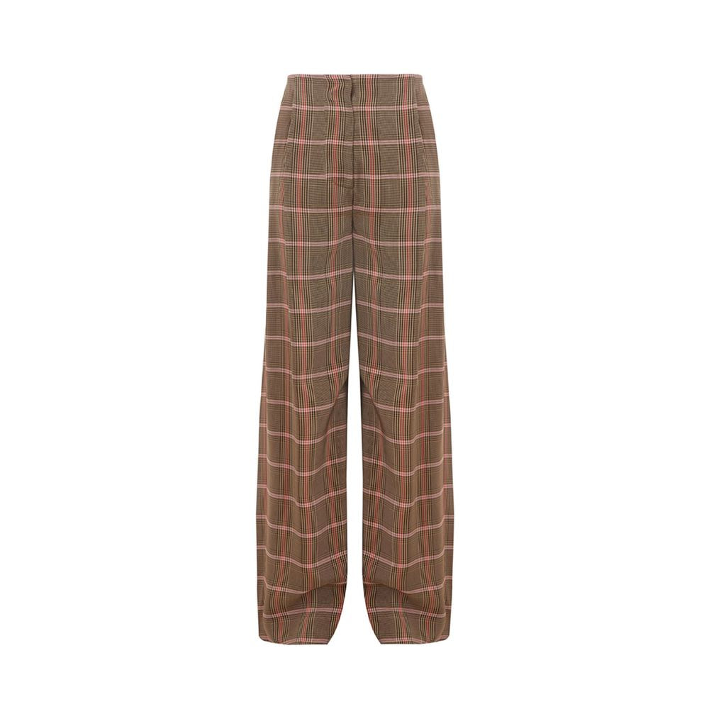 Elegant Brown Viscose Pants for Sophisticated Style
