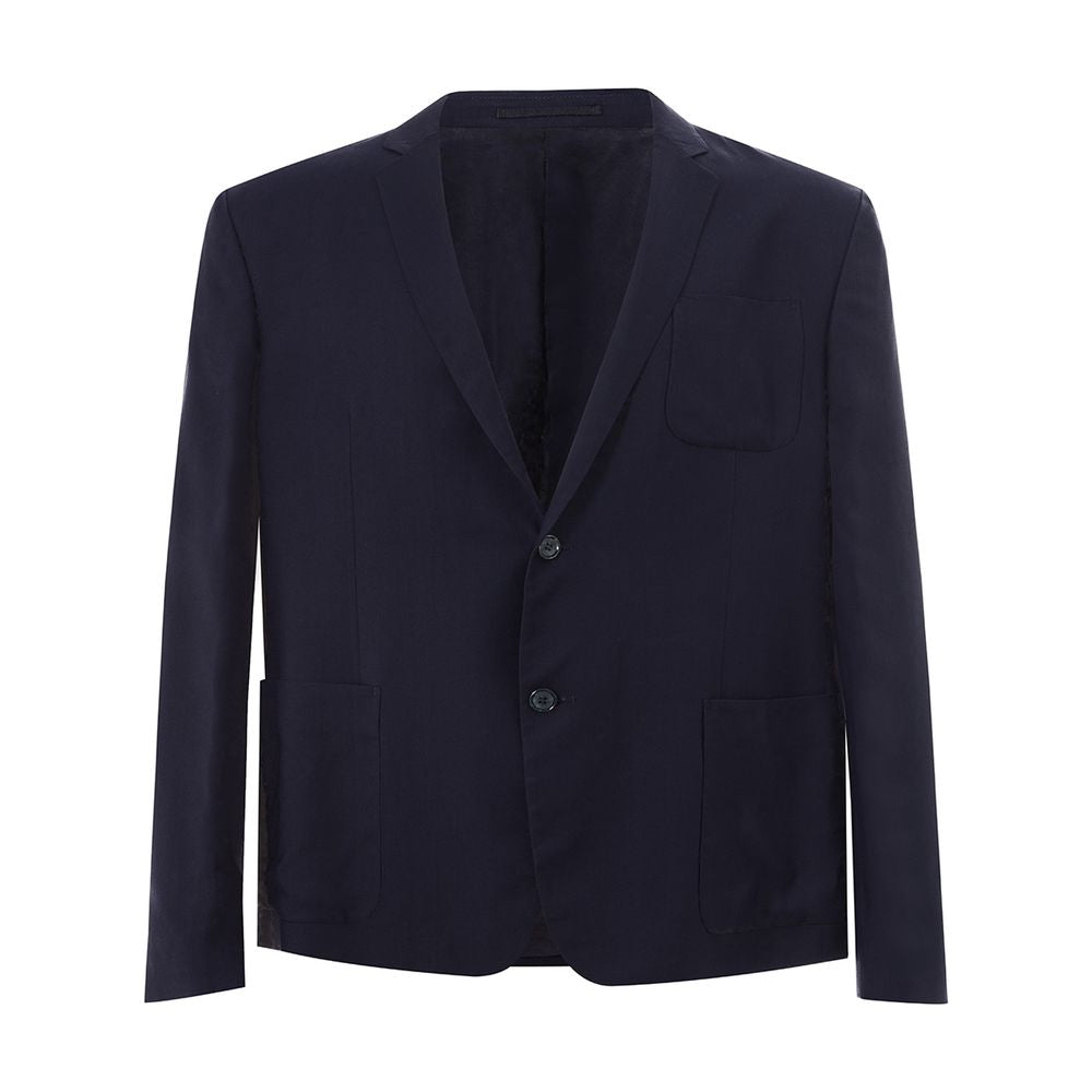 Elegant Blue Cotton Men's Jacket