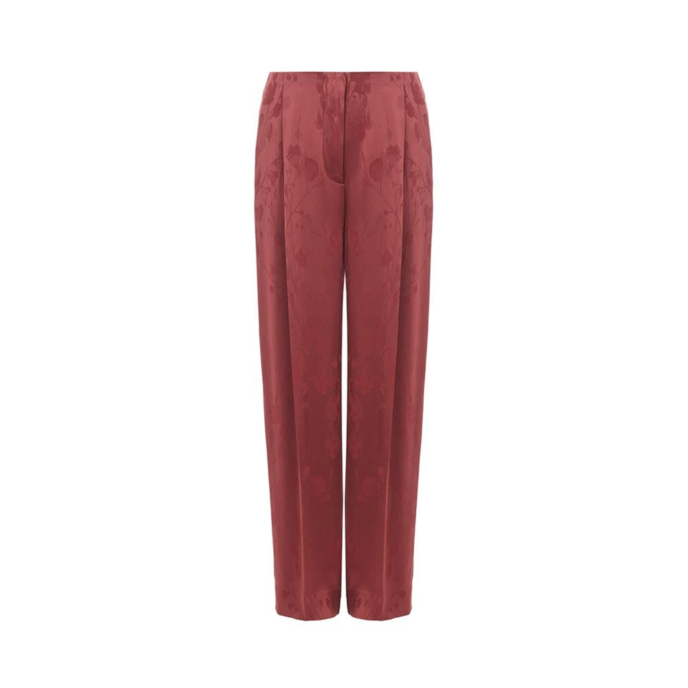 Elegant Red Tailored Acetate Pants