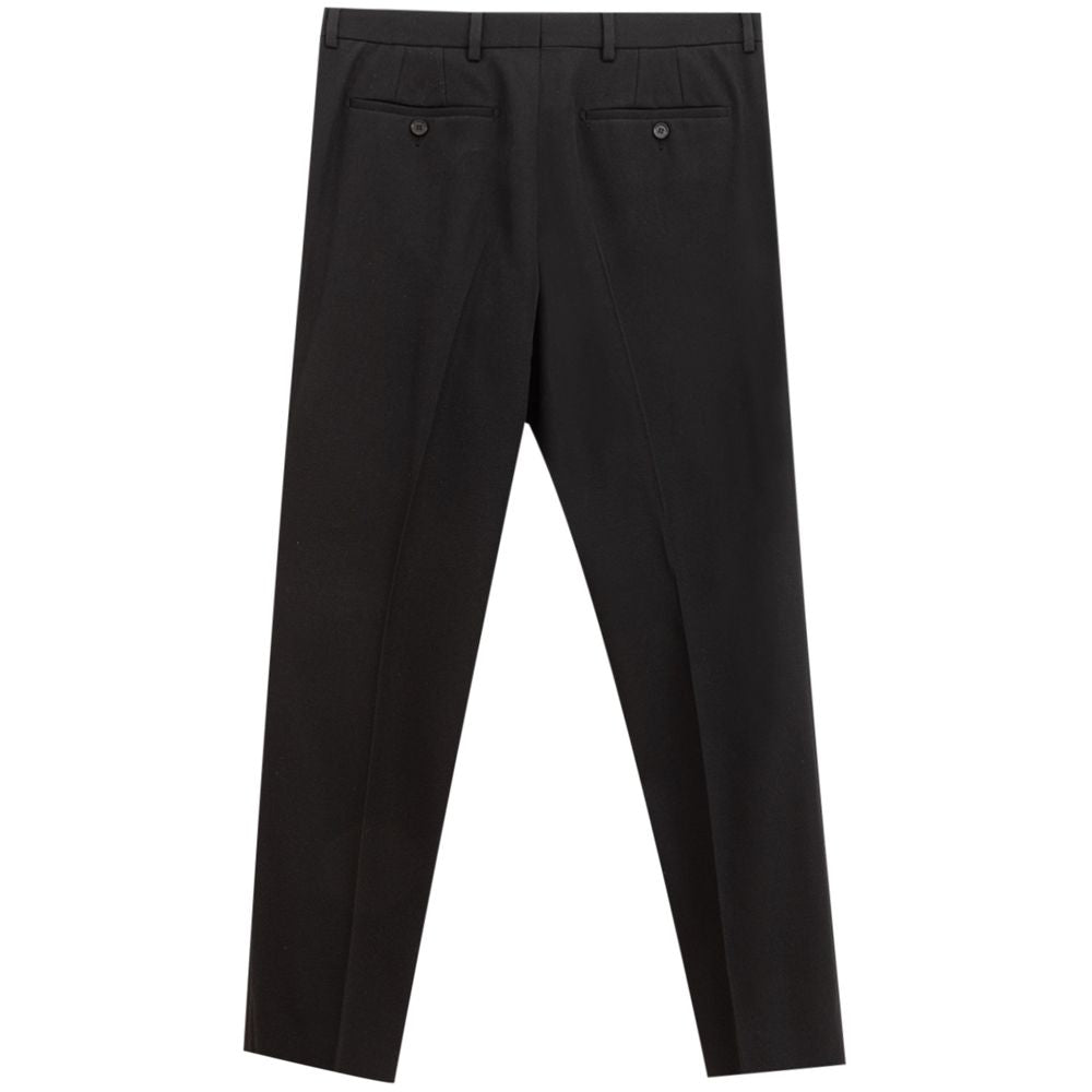 Chic Black Wool Trousers for Men