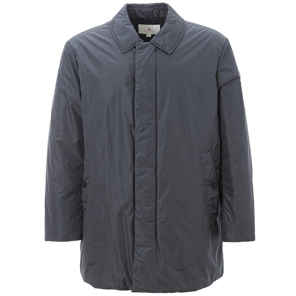 Sleek Gray Polyamide Designer Men's Jacket