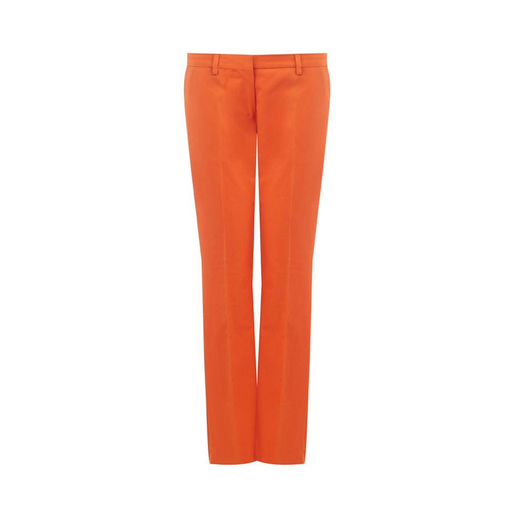 Elegant Orange Cotton Pants for Women