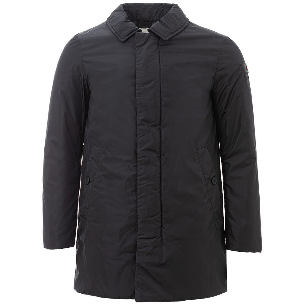 Sleek Black Polyamide Men's Jacket