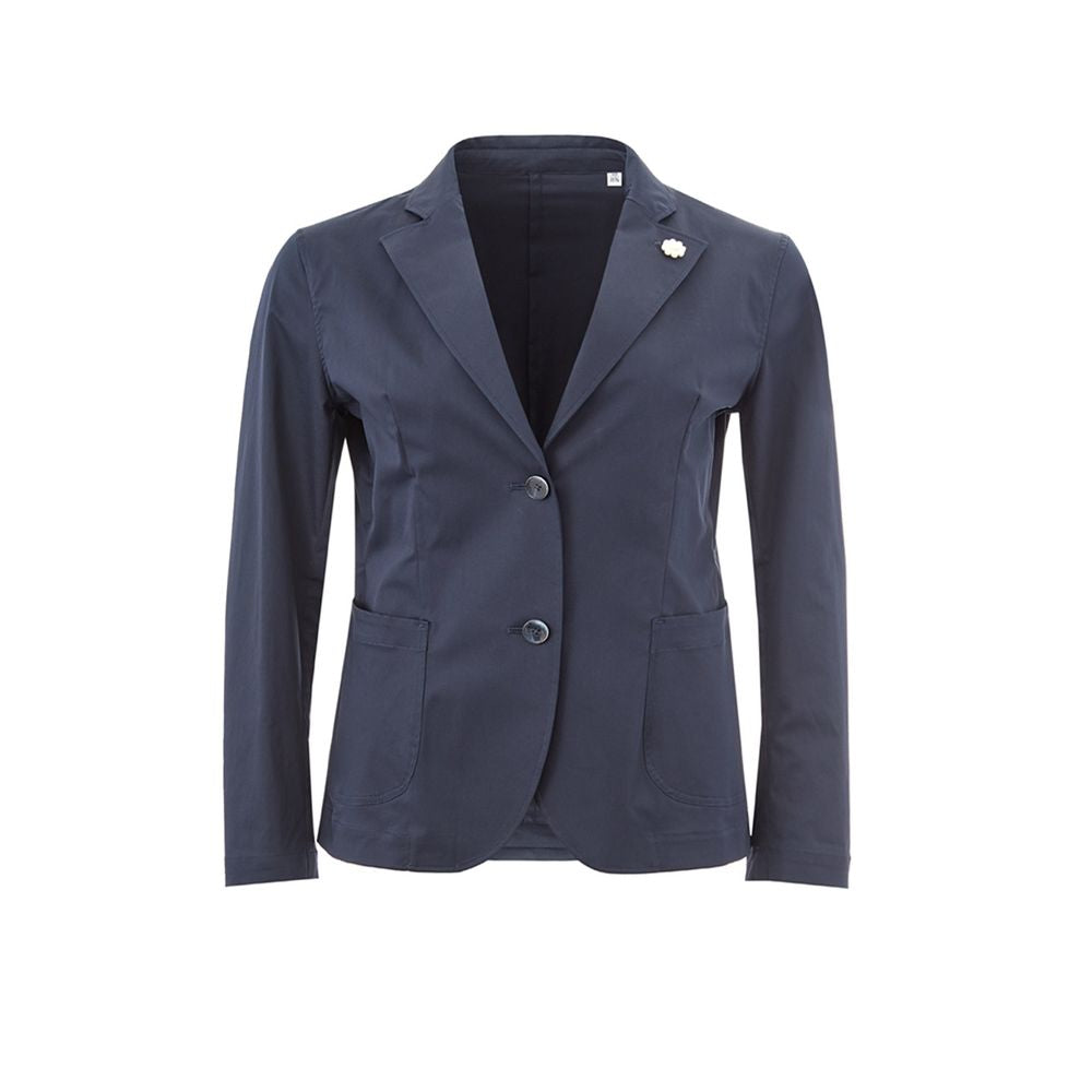 Elegant Cotton Blue Jacket for Stylish Women