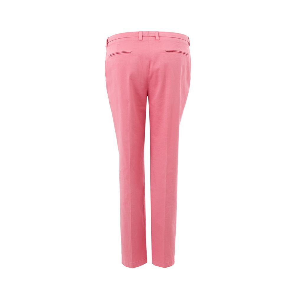 Elegant Pink Cotton Trousers for Women