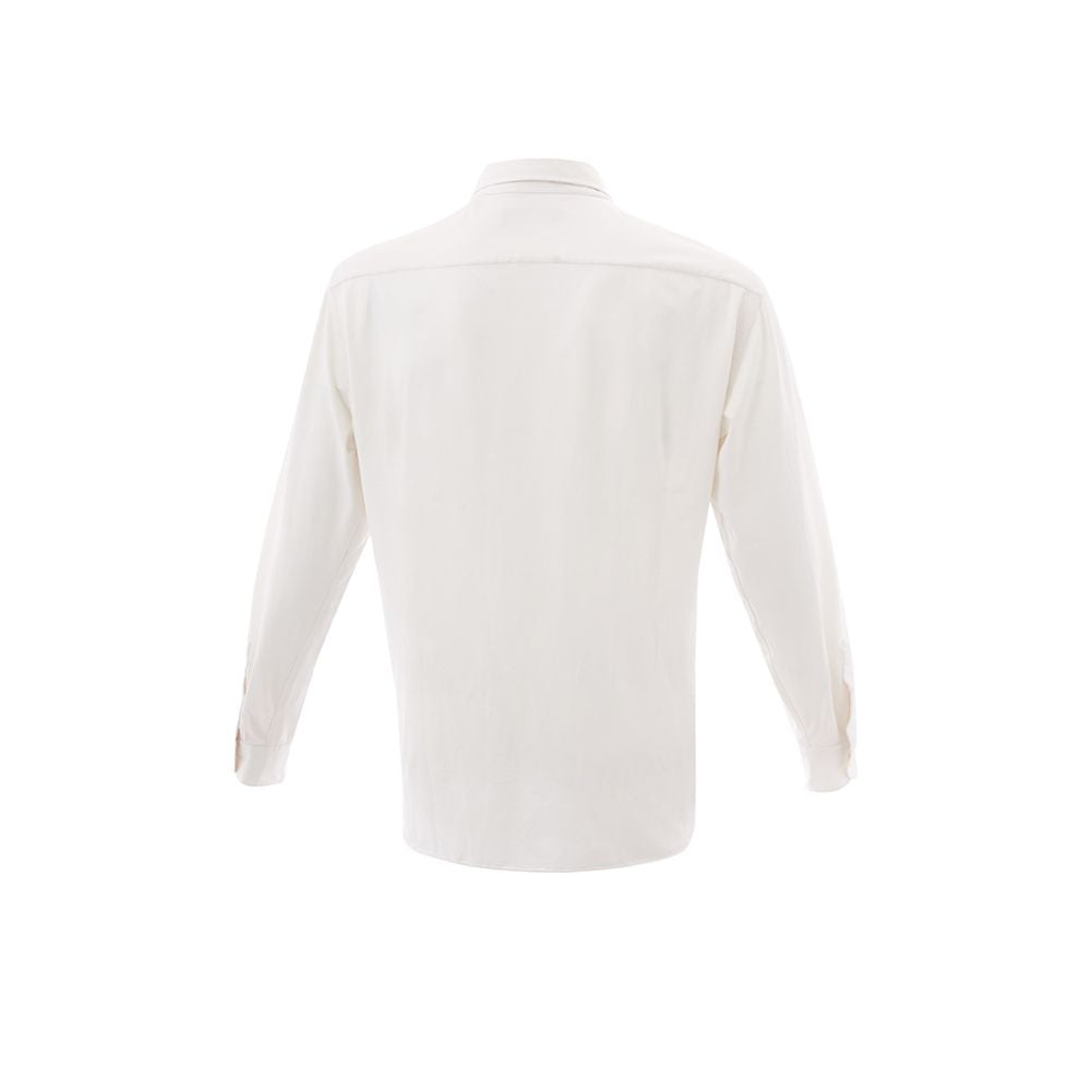 Elegant White Cotton Men's Shirt