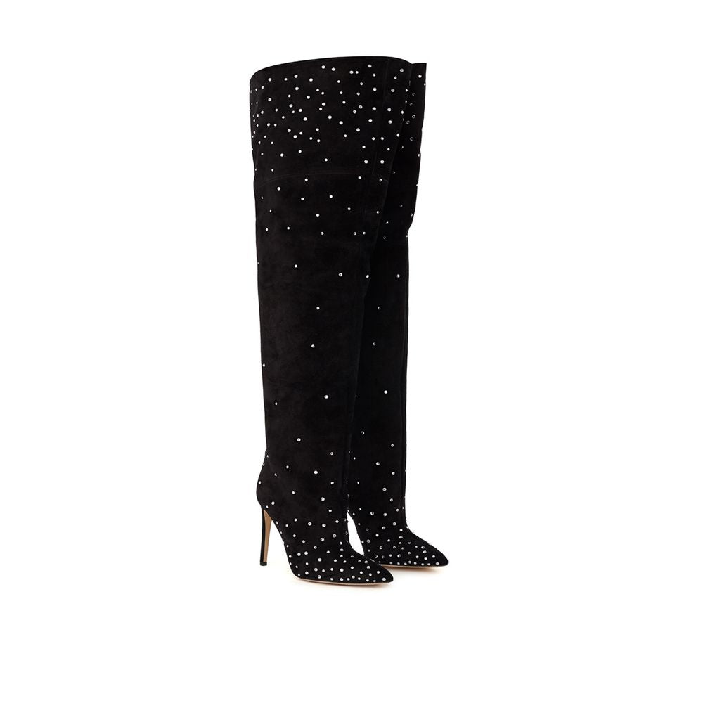 Elegant Black Suede Boots - Timeless Classic