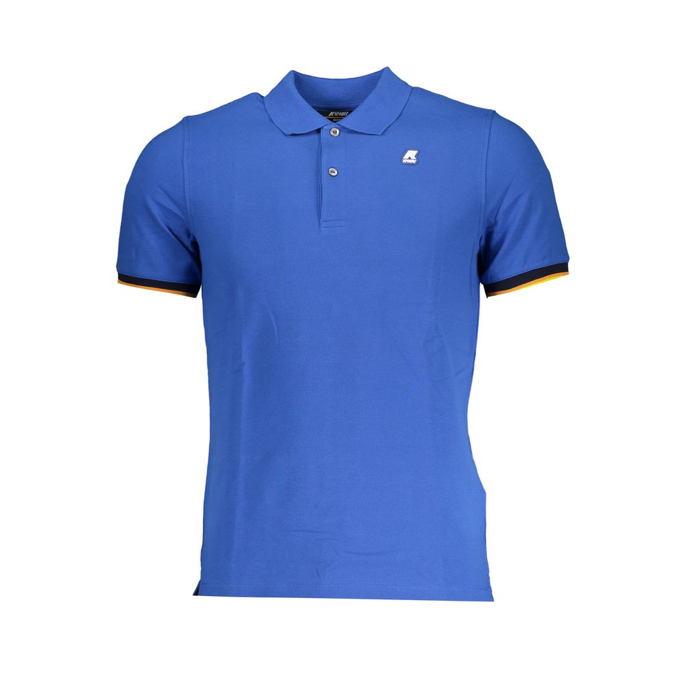 Elegant Blue Polo Shirt with Contrast Accents