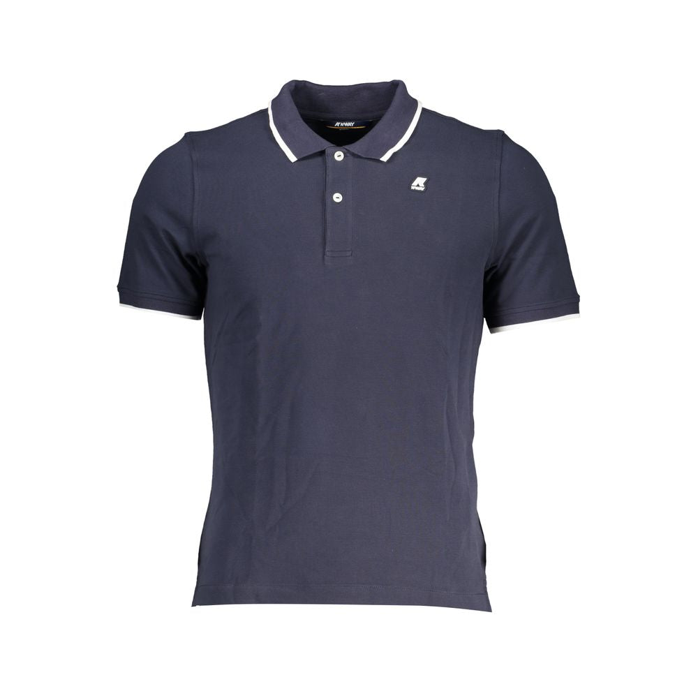 Chic Blue Contrast Detail Polo