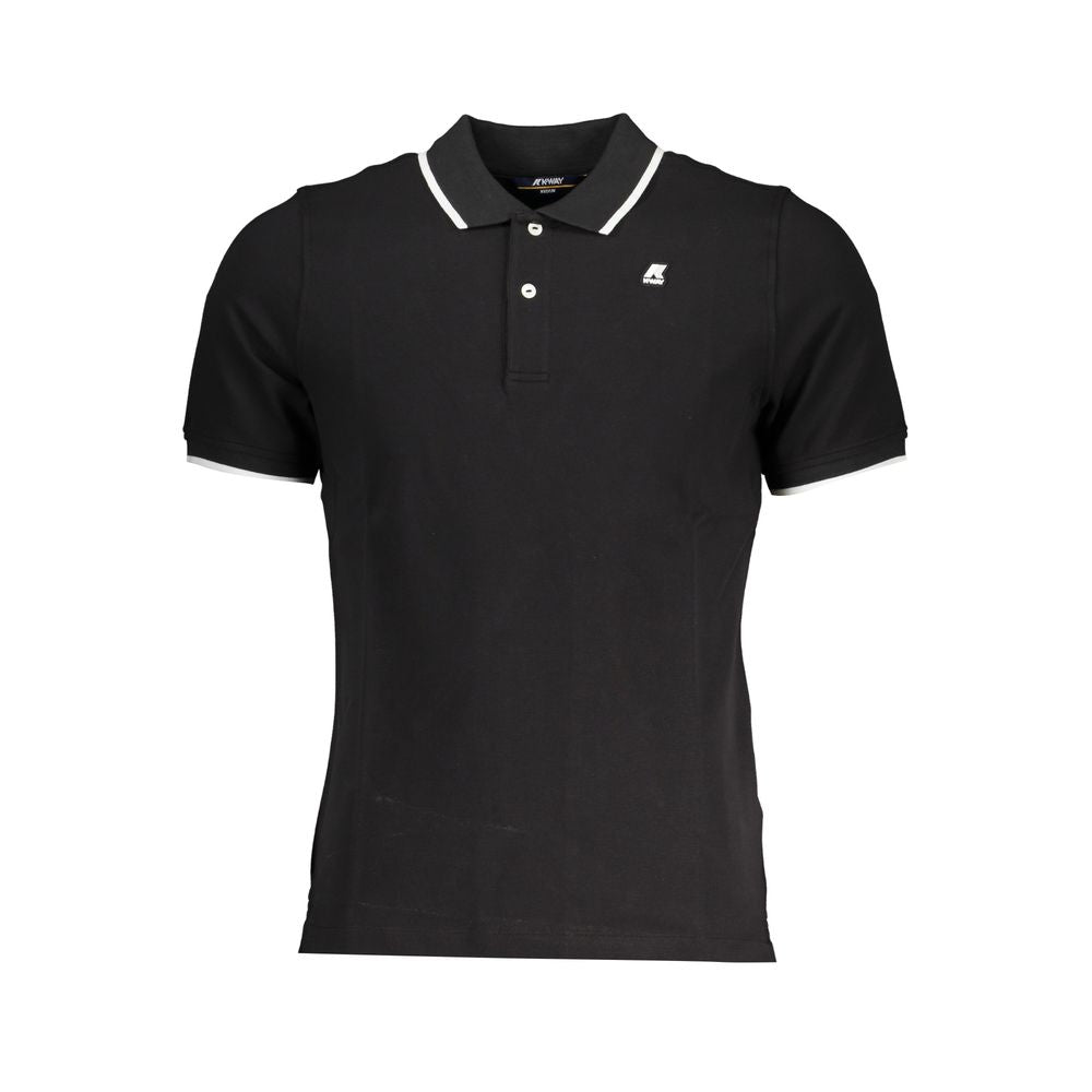 Chic Black Polo with Contrast Details