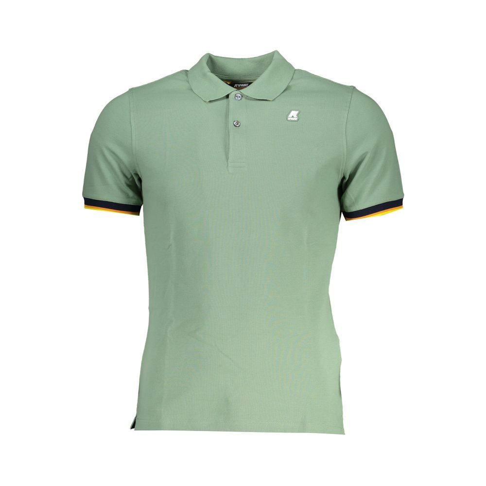 Chic Green Polo with Contrast Accents