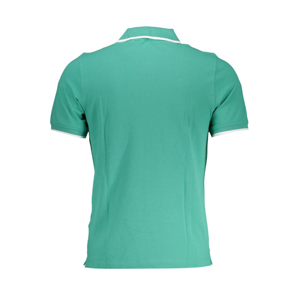Elegant Green Cotton Stretch Polo Shirt