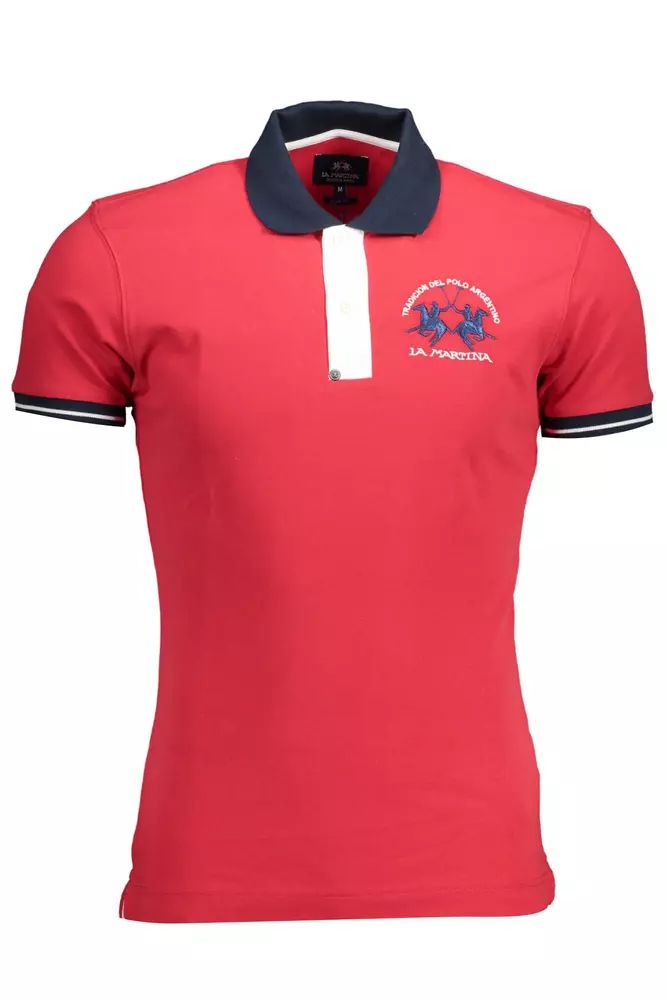 Chic Slim Fit Pink Polo with Embroidery Details