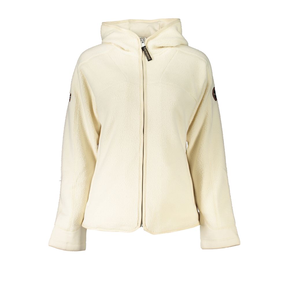 Chic White Hooded Jacket with Elegant Embroidery