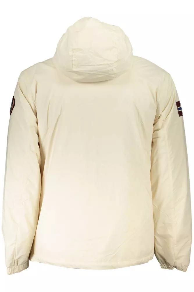 Chic White Polyamide Hooded Jacket