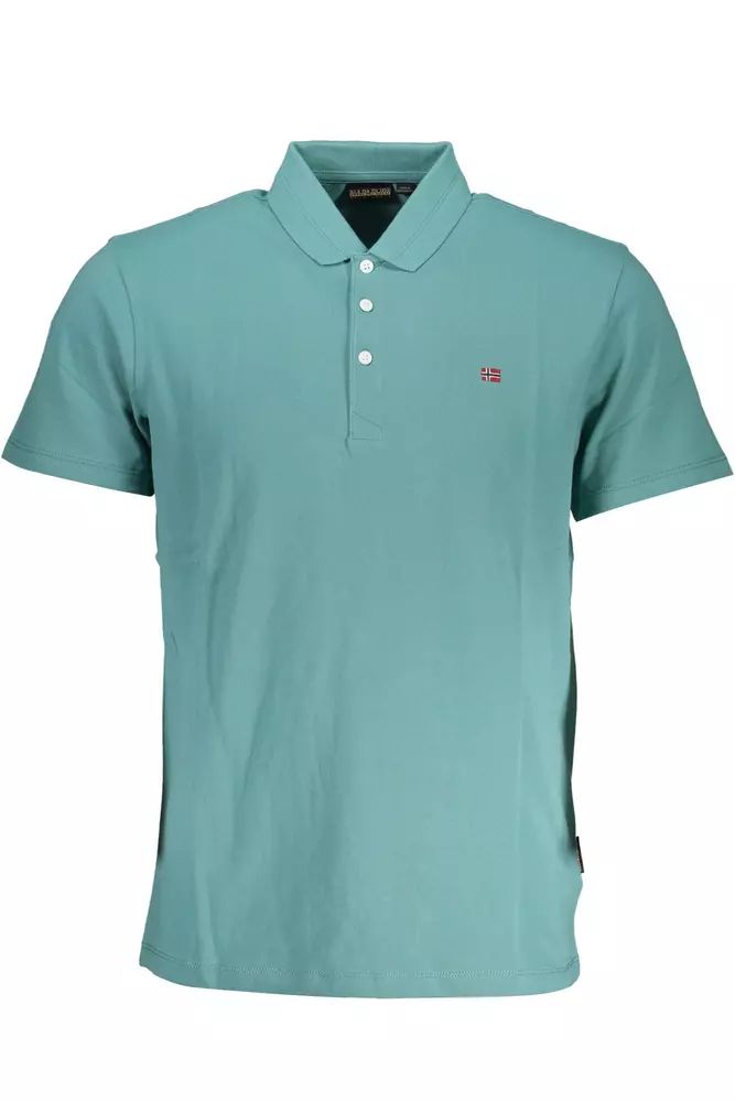Chic Short-Sleeved Green Polo for the Stylish Gent