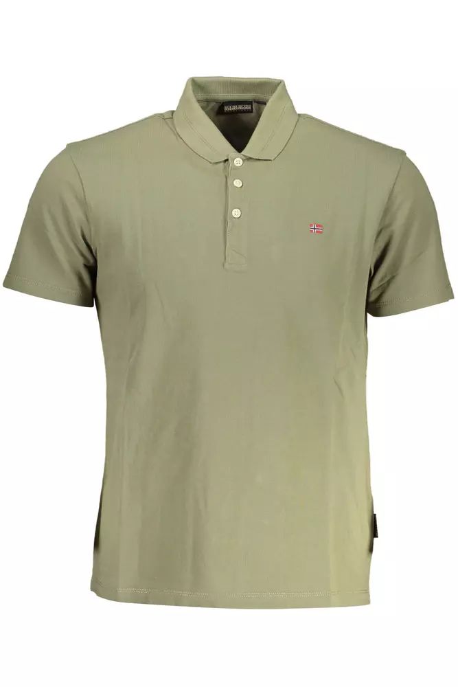 Classic Green Polo with Elegant Embroidery