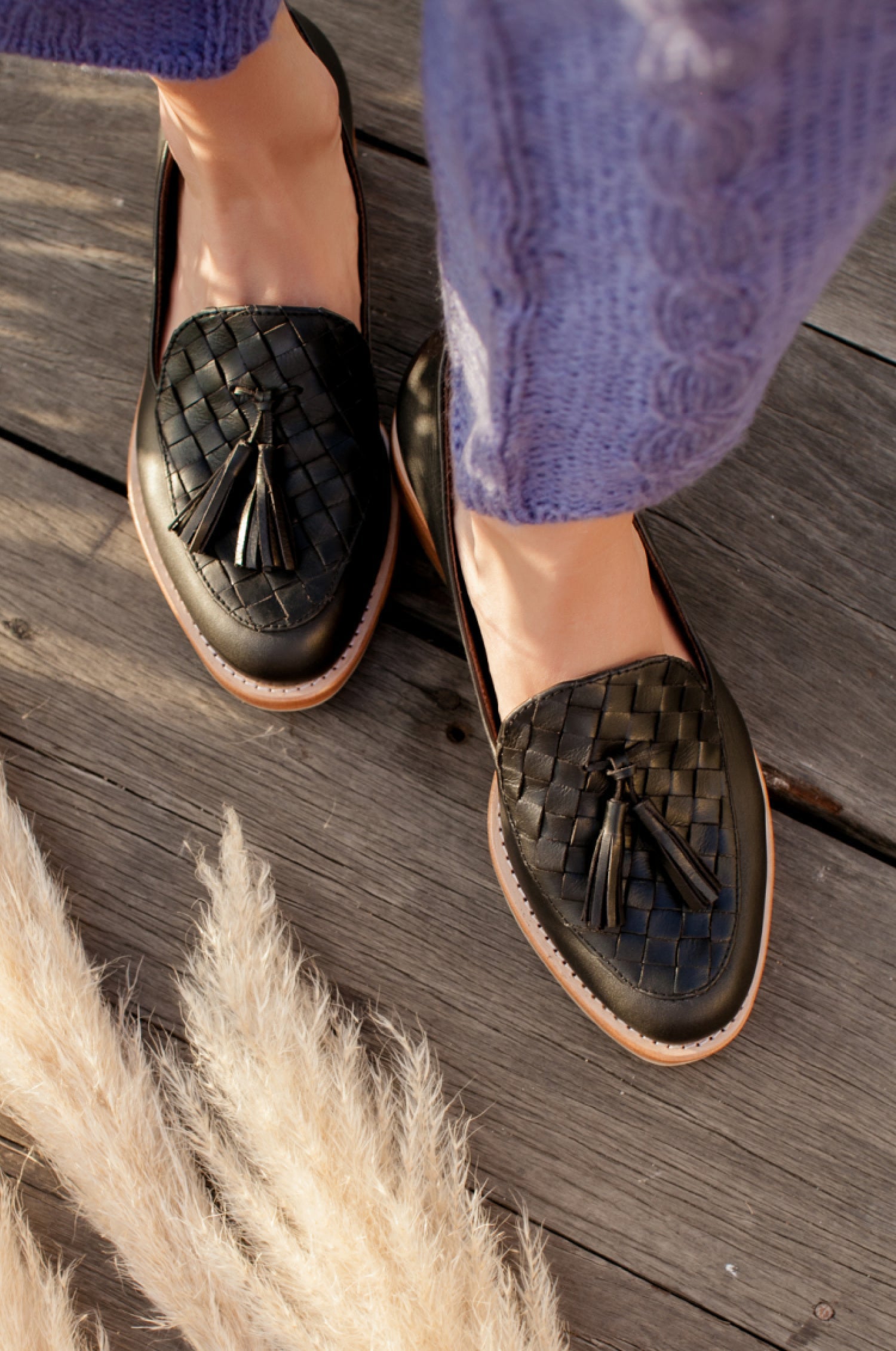 Buy Nikita Woven Leather Loafers by Bali ELF