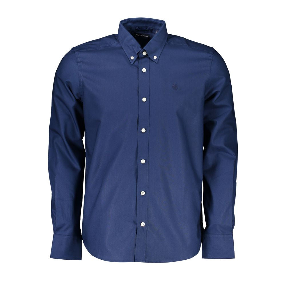 Chic Blue Recycled Fiber Casual Shirt