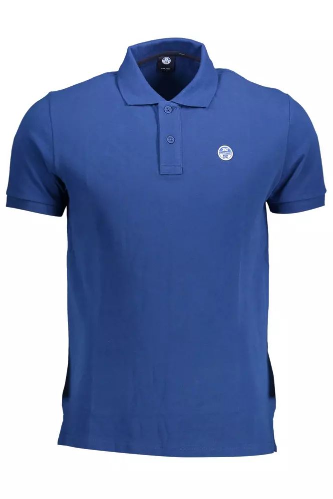 Chic Blue Short-Sleeved Polo for Sophisticated Style