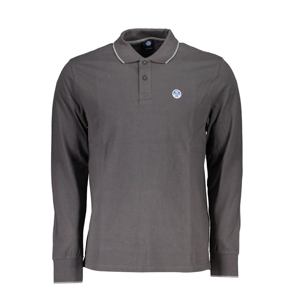 Chic Contrast Detail Long Sleeve Polo
