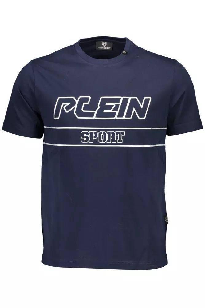 Electrify Blue Crew Neck Tee with Logo Accent