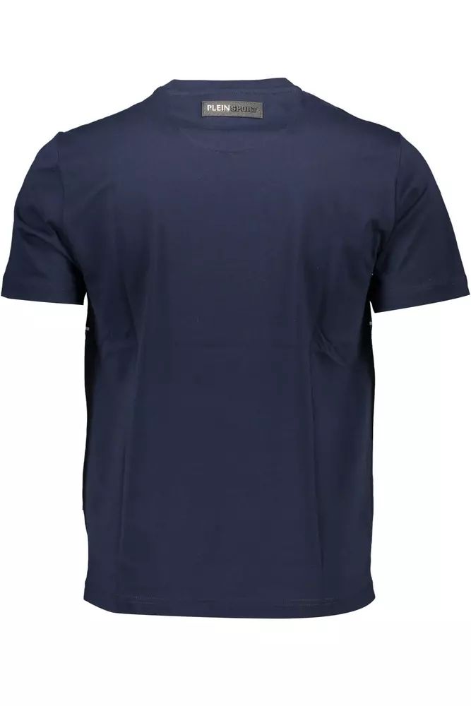 Electrify Blue Crew Neck Tee with Logo Accent