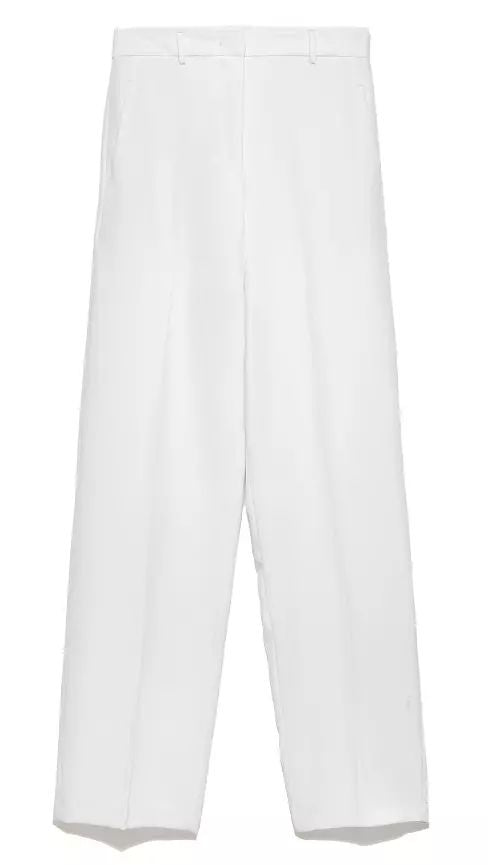 Elegant White Straight Trousers with Pockets