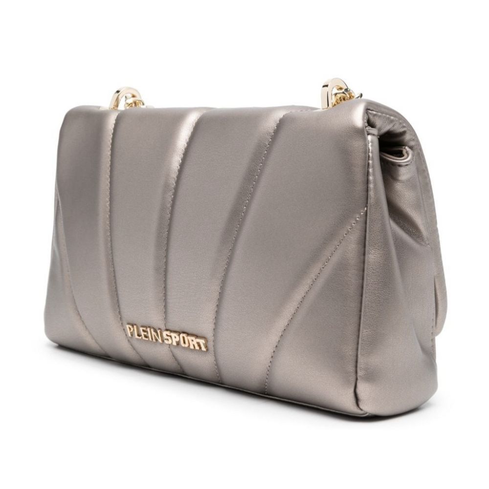 Chic Beige Crossbody Bag with Gold Chain Accent