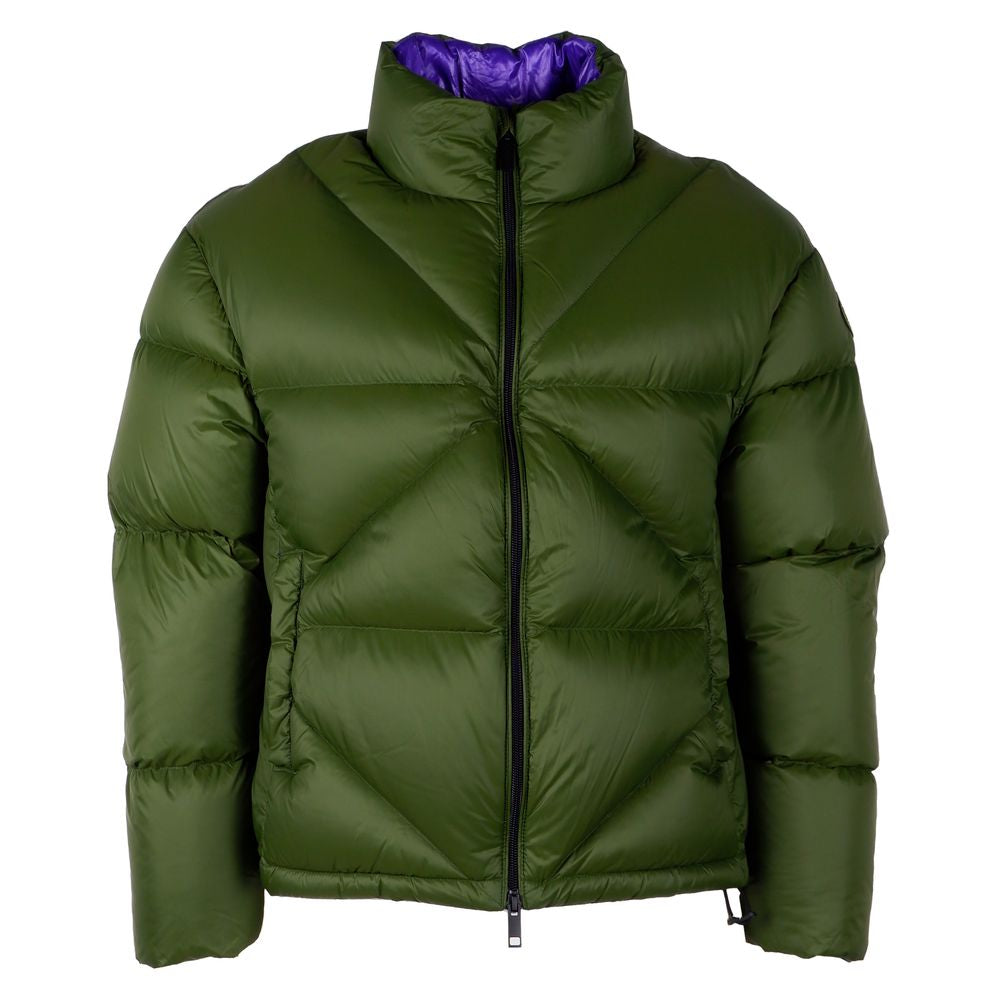 Chic Green Nylon Puffer Jacket