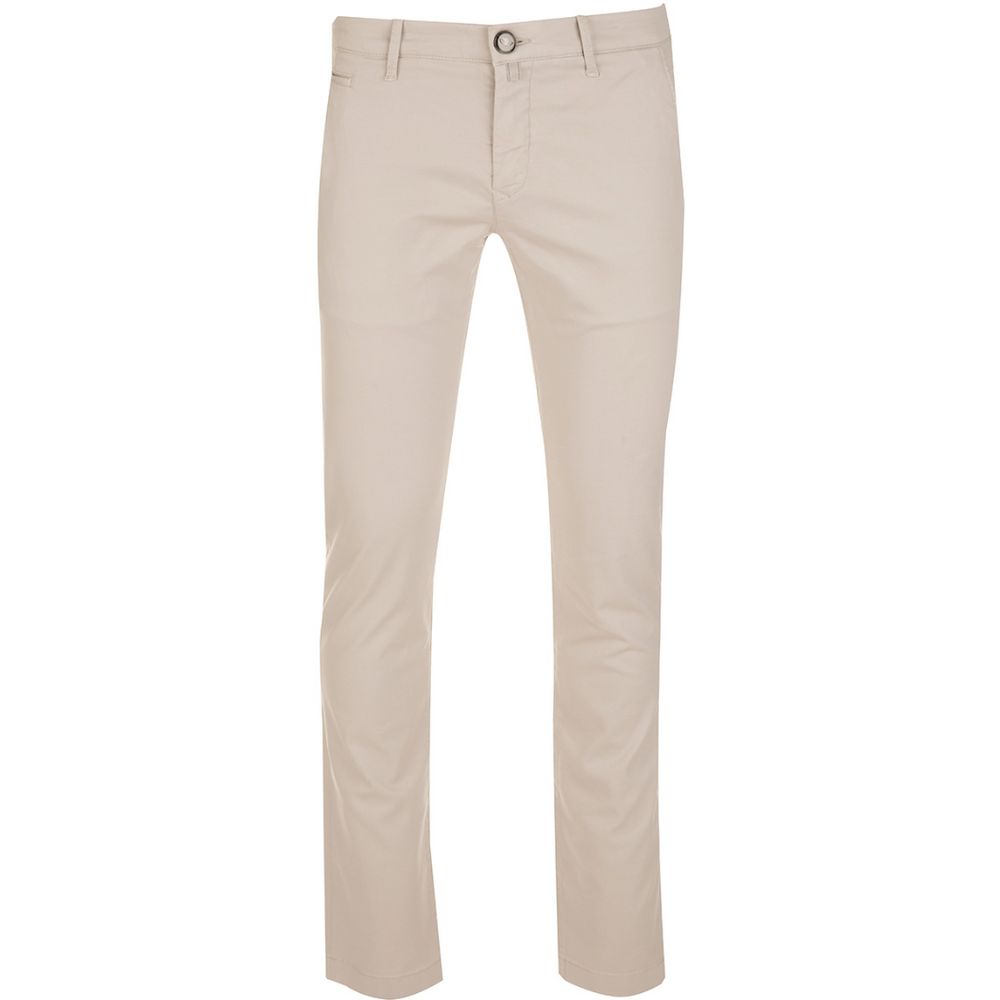 Beige Cotton Chino Trousers – Slim Fit Elegance