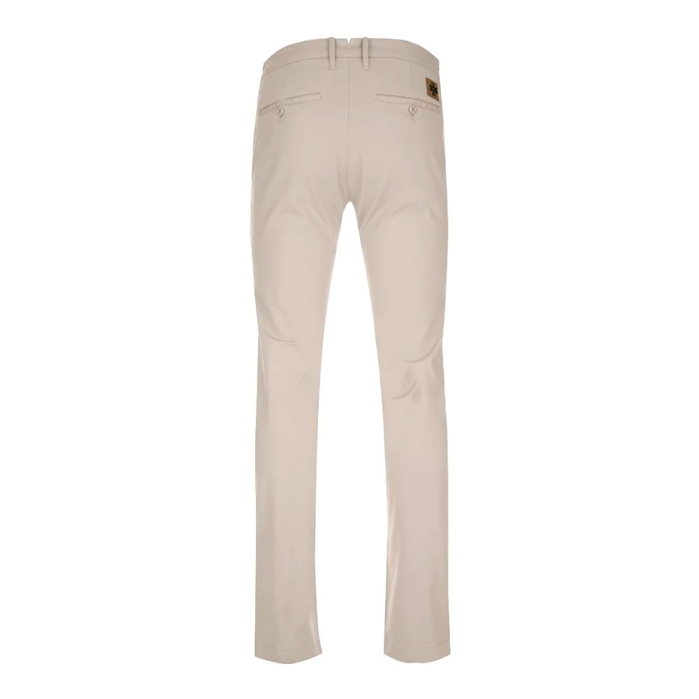 Beige Cotton Chino Trousers – Slim Fit Elegance