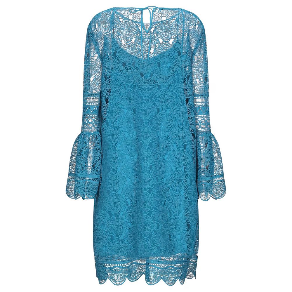 Sky Blue Embroidered Short Dress