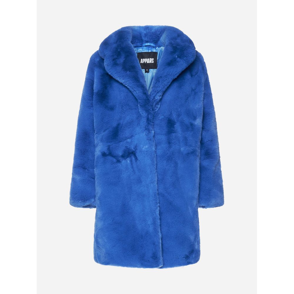 Chic Sapphire Eco-Fur Jacket – Unparalleled Warmth