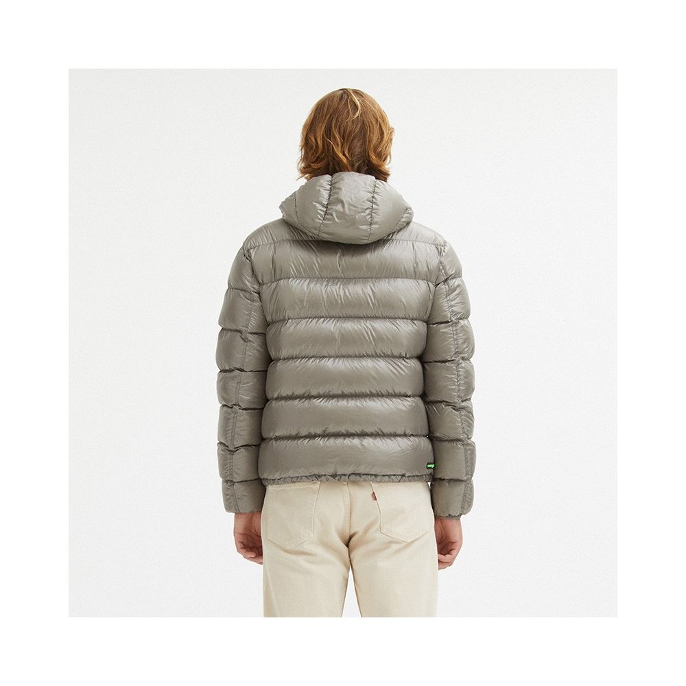 Reversible Hooded Jacket in Dove Grey and Brown