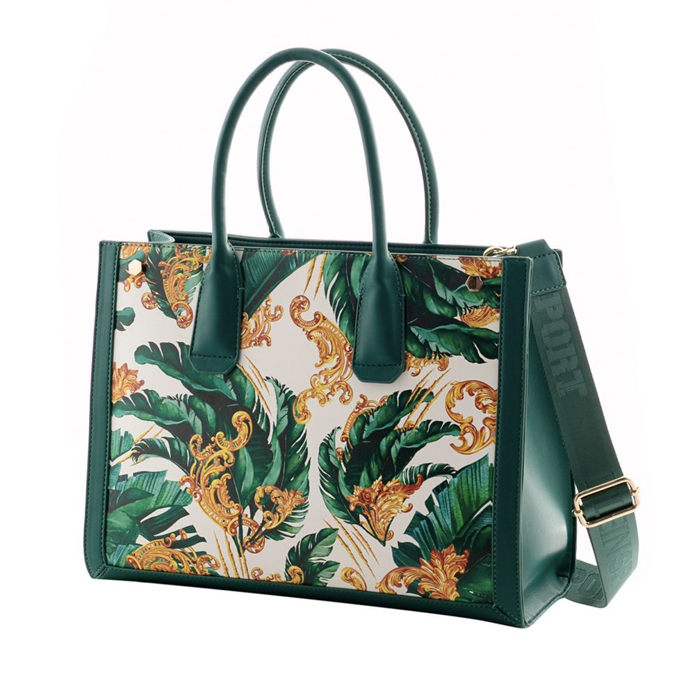 Chic Green Tote with Removable Crossbelt