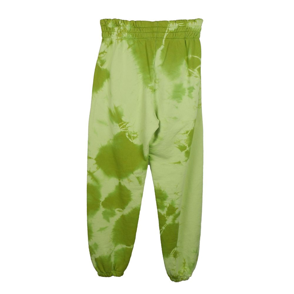 Iridescent Green Cotton Fleece Trousers