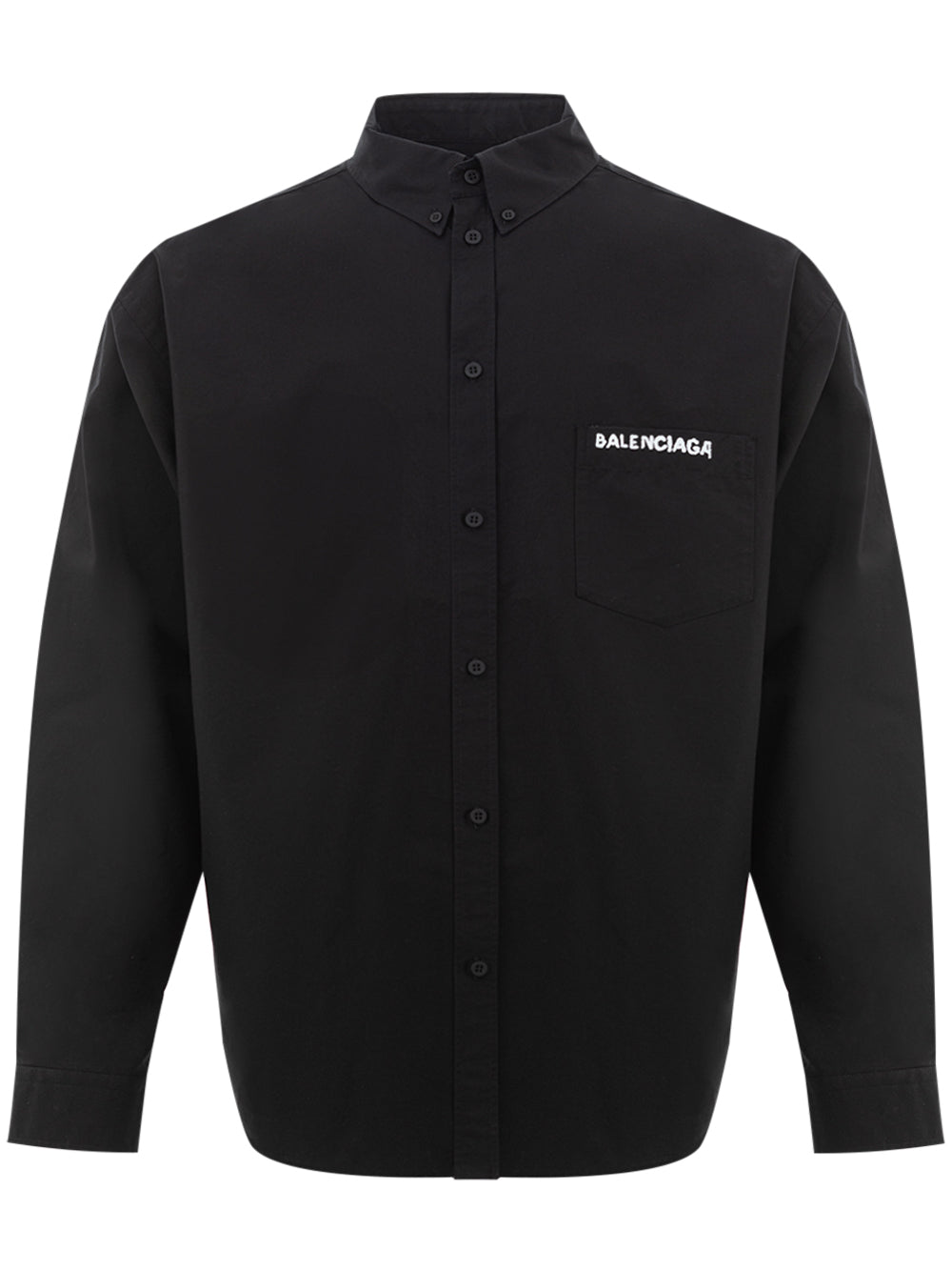 Elegant Oversized Black Cotton Shirt