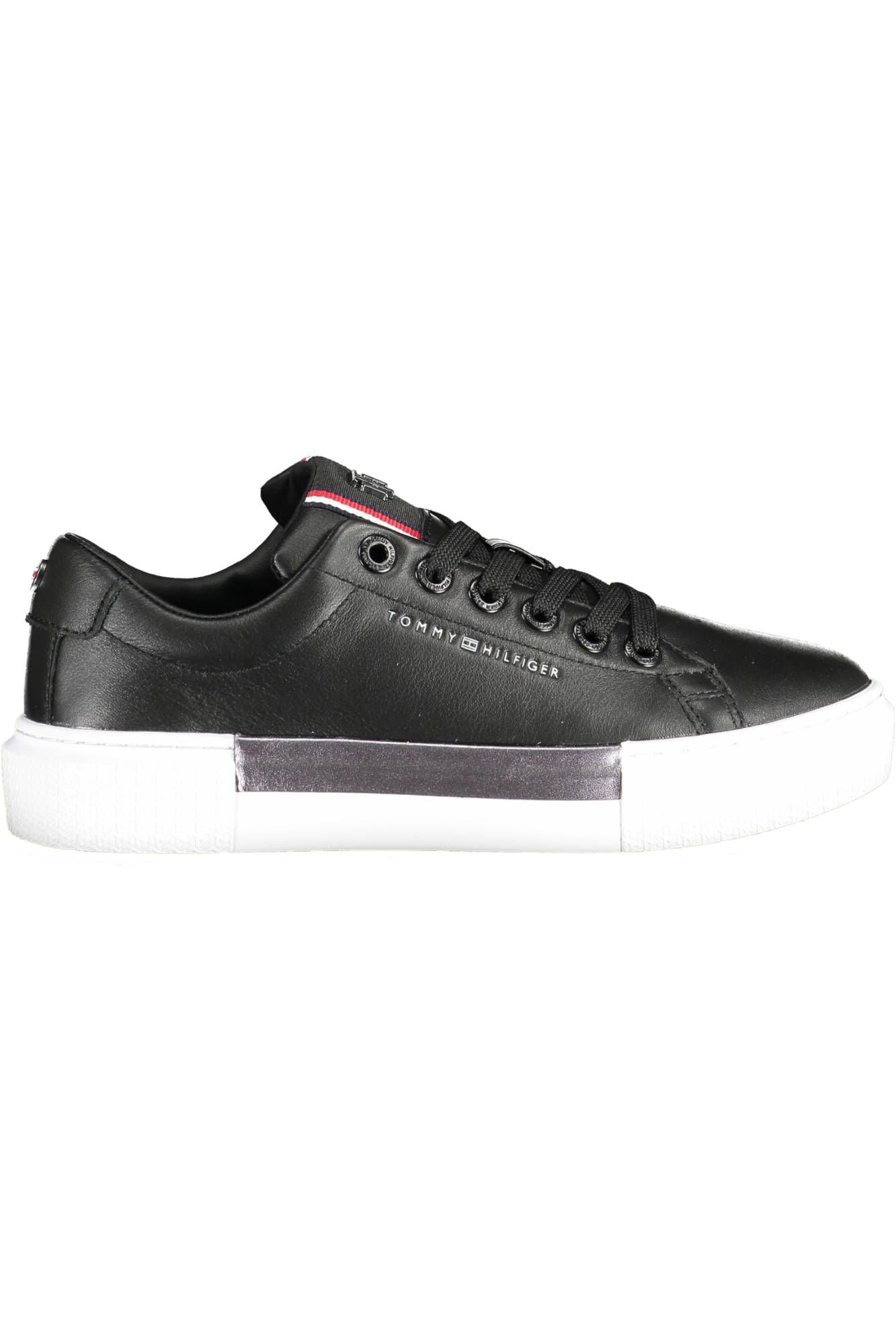 Chic Black Cotton-Leather Blend Sneakers