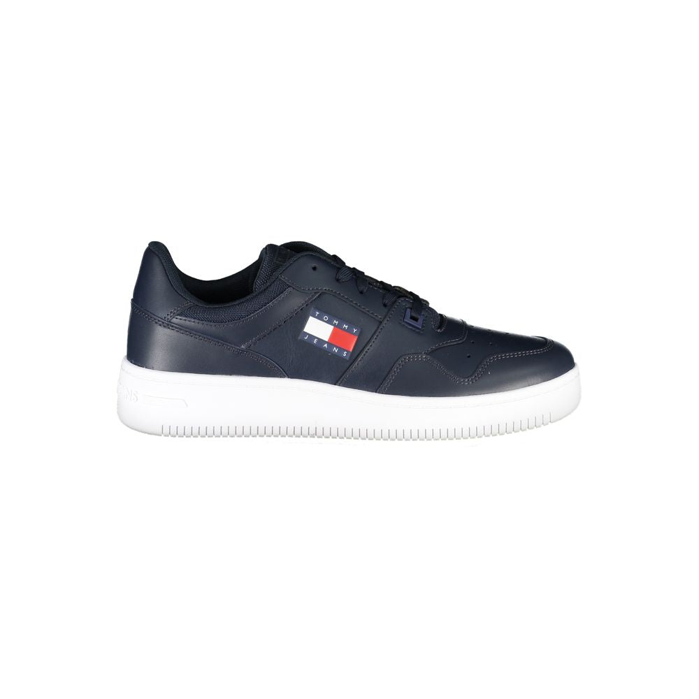 Blue Contrast Sneakers with Logo Detail