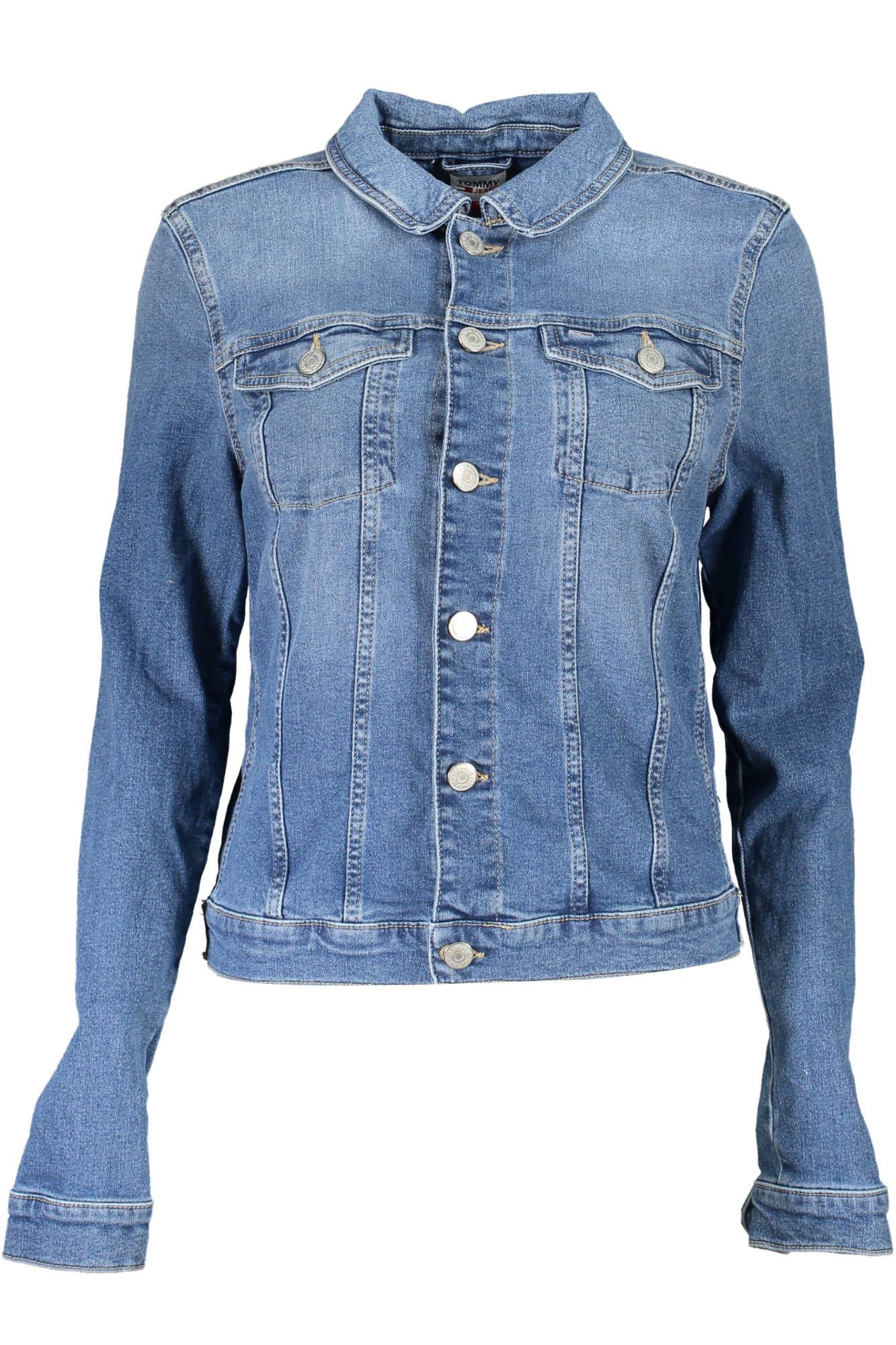Chic Denim Long Sleeve Jacket with Embroidery