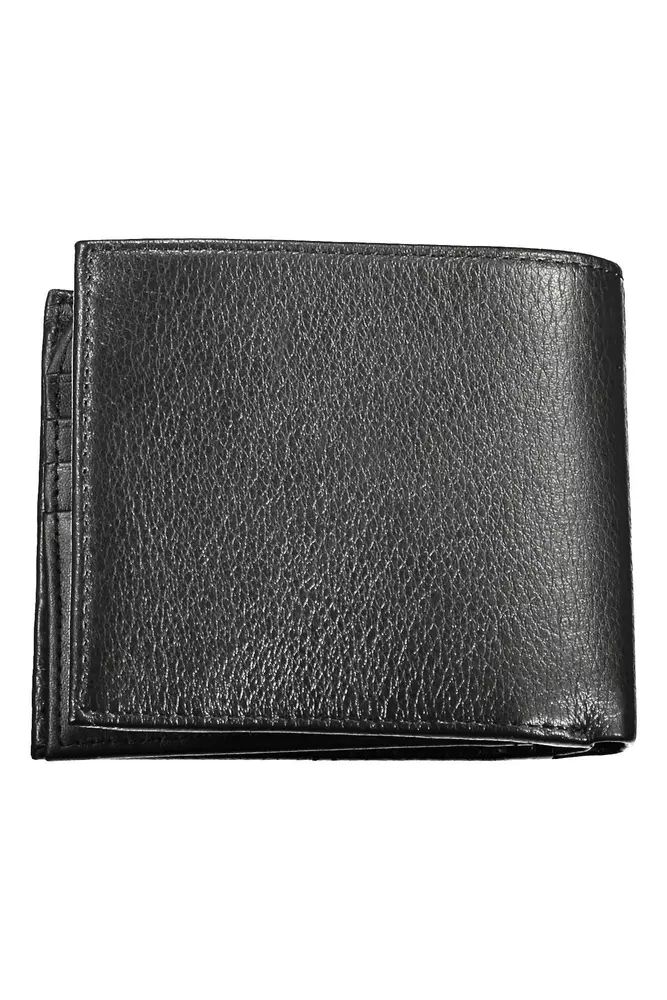 Chic Black Leather Dual-Compartment Wallet