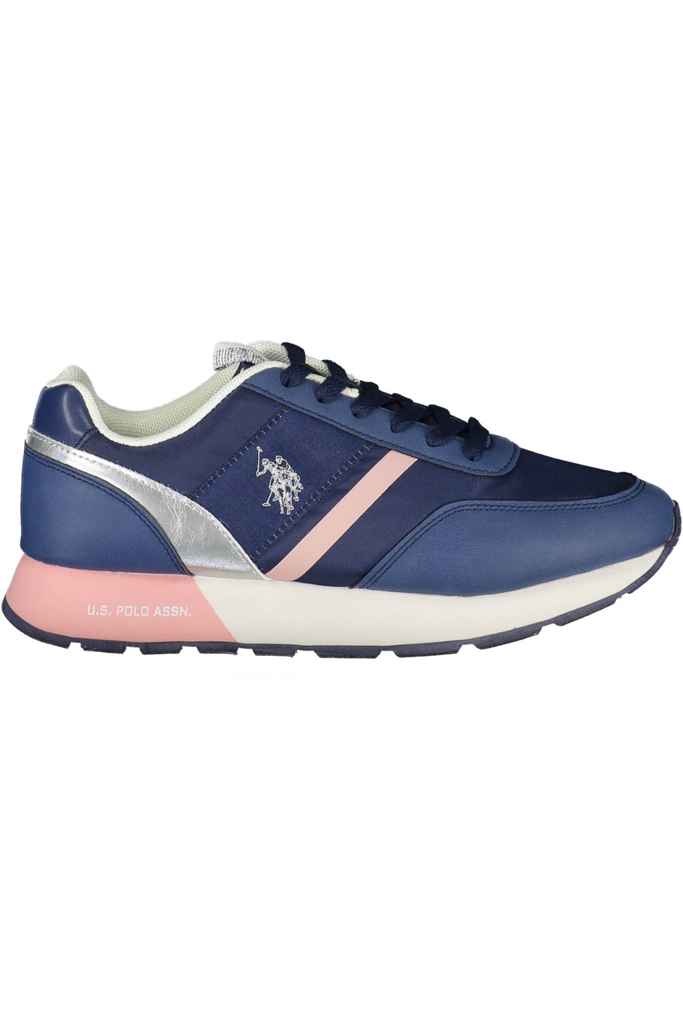 Chic Blue Lace-Up Sneakers with Logo Accent