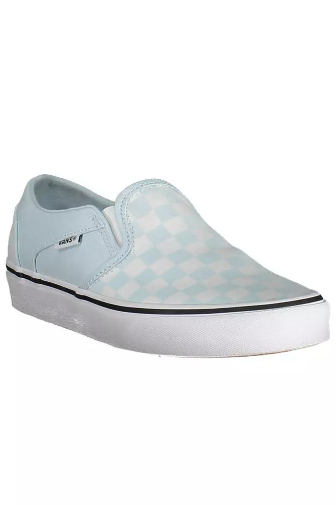 Chic Light Blue Sporty Sneakers with Logo Accent
