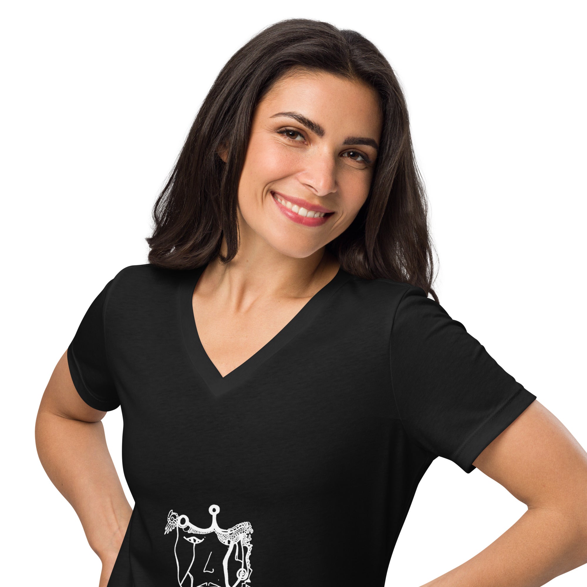 Buy Connected - Women’s relaxed v-neck t-shirt by Lila Artwear